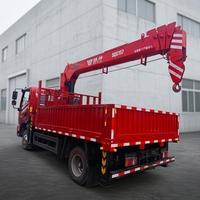 Grue de camion multifonctionnelle professionnelle de 6,3 tonnes à flèche rigide, grue mobile avec télécommande, adaptée aux travaux routiers