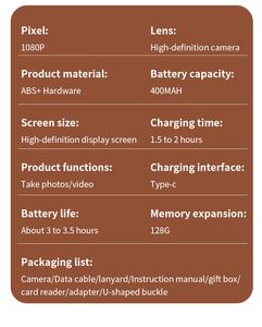 Cámara de Fotos Profesional Inteligente Mini SLR LK011 con Pantalla IPS de 3 Pulgadas, Proyección, Cámara de Película para Niños, HD 1080P, Resistente al Agua, de Plástico - Product Image 2