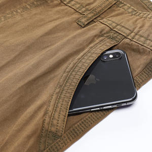 กางเกงคาร์โก้ผู้ชายแบบมีกระเป๋าหลายช่องกางเกงขาตรงผ้าฝ้าย100% กางเกงกีฬาฟิตเนส - Product Image 3