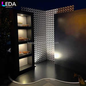 Décoration d'événements de mariage LEDA, style moderne et simple, bar à collations noir et blanc, verre à champagne avec fond en acrylique - Product Image 4