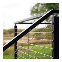 YL METAL Prix usine Acier inoxydable 36" 42" Balustrade tubulaire pour escalier, balcon, terrasse intérieur/extérieur avec câble