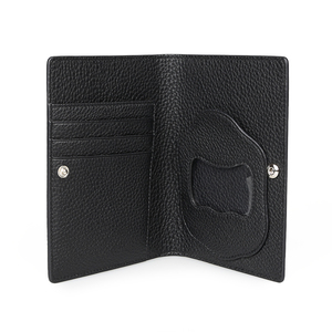 Portefeuille de voyage et porte-passeport de luxe en cuir véritable avec logo personnalisé, blocage RFID, emplacements pour cartes de crédit et fermeture à bouton - Mont Yanzhi - Product Image 5