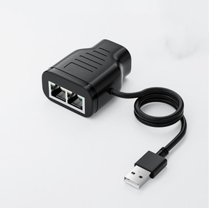 Adaptador divisor de red Ethernet RJ45 portátil <span class=keywords><strong>Cable</strong></span> de silicona blindado trenzado con chaqueta de PVC y TPE para enrutador de computadora portátil - Product Image 5