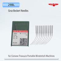 20 Aiguilles courbes Groz-Beckert 29 BL / 29-49 / 29-34 / LWX2T / LWX6T compatibles avec les machines à points invisibles portables Consew et Treasure