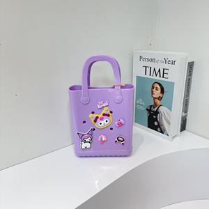 Bolsa de playa, cesta para lavar verduras, bolsa de gelatina, nueva bolsa de mano informal impermeable de EVA con diseño de dibujos animados y orificios DIY, transfronteriza - Product Image 6