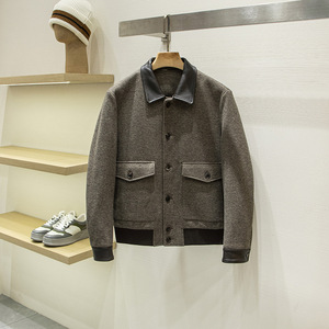 Chaqueta de Invierno para <span class=keywords><strong>Hombre</strong></span>, Acolchada, Gruesa y Cálida, con Paneles de Lana de Oveja, Solapa con Diseño Chevron, Ropa de Calle - Product Image 2