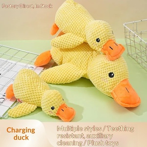 Giocattolo Sonoro in Peluche per Cani e Gatti, Anatra Ricaricabile Resistente ai Morsi, Ausilio per la Pulizia dei Denti e il Sollievo dallo Stress - Product Image 2