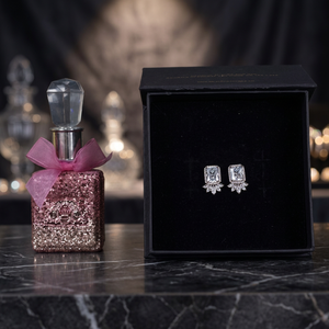 SILVERINGS 925 Sterling Silver Azalea <b>Crystal</b> <b>Stud</b> <b>Earrings</b> for Wedding-Anti-tarnish - Product Image 3