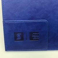 Porte-documents élégant en cuir PU bleu, organiseur de factures, clip magnétique avec porte-stylo pour le bureau et les affaires