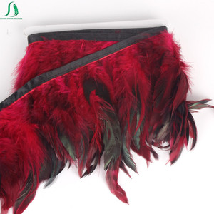 Bán buôn nhiều màu sắc 4-6 "coque schlappen Lông Tua <span class=keywords><strong>Trims</strong></span> trên Ribbon cho Carnival lễ hội trang phục may thủ công mỹ nghệ - Product Image 4