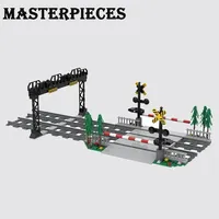 Masterpiece OEM Vente en gros 282 pièces Jouet de construction pour enfants en plastique ABS, Ensemble de rails de train avec passages à niveau, barres de levage et voies créatives