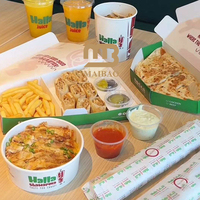 Logo personnalisé restaurant à emporter nourriture jetable grill tarte kraft shawarma enveloppes emballage à clapet à emporter papier shawarma kit boîte