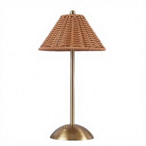 Luminária de Mesa Criativa Retro Feita à Mão em Rattan com Bateria Recarregável LED Regulável com Controle por Toque para Quarto e Sala de Estar - Product Image 4