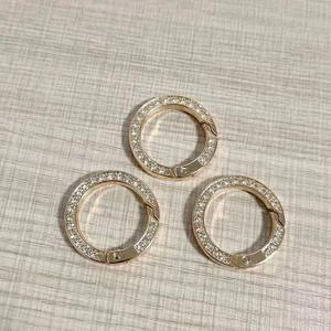 Hallazgos de llavero circular de diamantes de imitación Cierres de cristal chapados en oro y plata Decoración Fabricación de joyas Suministros para manualidades con estilo - Product Image 3