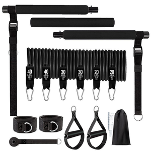 Supro último diseño 3 secciones ajustable Pilates Bar Kit con bandas de resistencia - Product Image 1