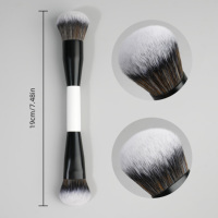 Kuas Makeup BEILI Buatan Sendiri, Kuas Rias Wajah Dua Sisi, Vegan, Sintetis, untuk Kontur, Bedak, Concealer, Blush, Set Kuas Makeup