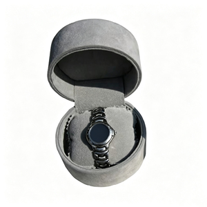Cajas y Estuches para Relojes con Logotipo Personalizado al por Mayor, con Superficie de Cuero y Forro Interior de Terciopelo, Estuche de Viaje para Reloj en Forma Cilíndrica - Product Image 2