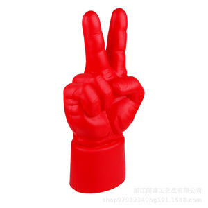 Pu Fidget Toy Hand Peace Sign Red High <b>Rebound</b> Stress Relief Gift For Kids Unisex 8 To 13 Years - Product Image 3