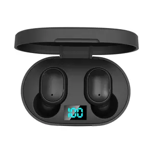 E6S Dropshipping Cheap TWS Earbuds Earphones Bluetooth v5.0 Headphones with Music Dual Calls Charging Case LED Display OEM Logo