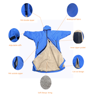 Vente en gros de peignoirs de sport imperméables et coupe-vent en tissu recyclé tropical de haute qualité pour adultes, poncho, veste, serviette à séchage rapide
