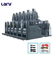 Machine de moulage par injection de semelles en caoutchouc à six postes LARY 1650KN pour la production de semelles de chaussures de sport et décontractées