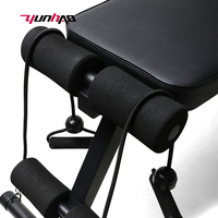 Banc de musculation professionnel réglable pour entraînement à domicile, chaise de fitness, équipement d'exercices abdominaux, banc à haltères avec corde de traction