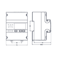 Medidor de Energía Monofásico Fineco EM418, RS485 Modbus, Pantalla LCD, 80A/100A kWh, Uso Industrial, Montaje en Riel DIN, Clase de Precisión