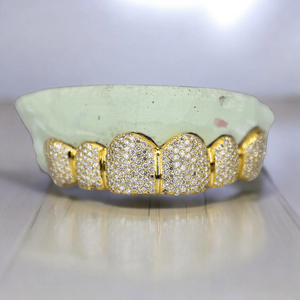 Grillz 6 sur 6 en Moissanite VVS, personnalisés style Hip Hop, plaqués or, en argent 925, sertis de diamants, pour hommes et femmes - Product Image 3