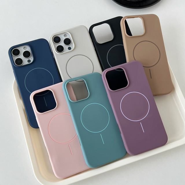 Wholesale Price Premium Solid Color TPU Soft Phone Case for iPhone 16 17 Promax for Samsung S23 24 Ultra Magnetic Design
