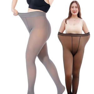 Leggings d'hiver Nay1il en polaire, nylon et élasthanne, taille haute, unis, sans coutures, respirants, grande taille, extensibles, décontractés, pour le sport - Product Image 1