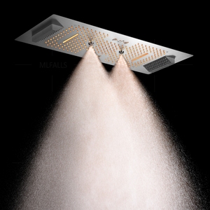Musica lussuosa grande termostatico 64 colori LED sistema doccia a pioggia Set di rubinetti doccia a sei funzioni - Product Image 6