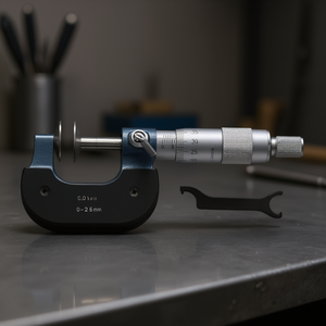 Micromètre à plaque Fervi 0-25 mm, précision 0,01 mm, outil de mesure pour la mesure de l'épaisseur - Product Image 3