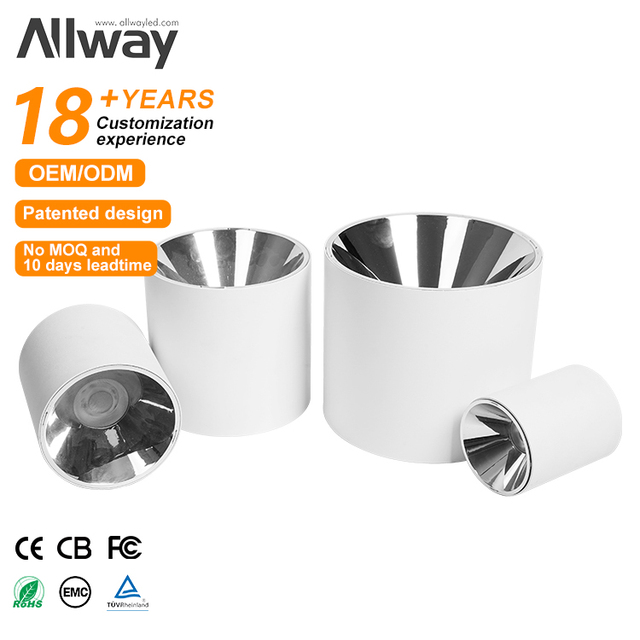 Hot Sale Down Light Antiglare Surface Mounted IP54 Housing COB Dimmable Spotlight Commercial 20W LED Downlights