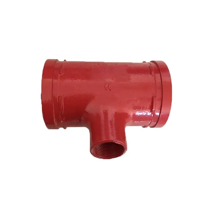 Ductile Iron Grooved Reducing Tee with NPT Thread End