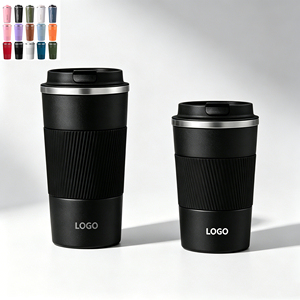 Gobelet isotherme à café en acier inoxydable 380ml 510ml, intérieur SUS304, manchon en silicone antidérapant, tasse de voyage, logo personnalisé - Product Image 1