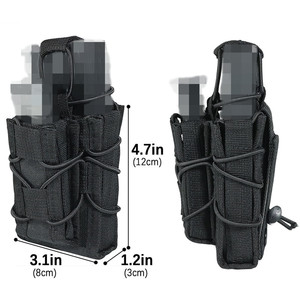 Portacargador Doble Táctico para Cinturón, Compatible con MOLLE, para Cargadores de 9mm y 5.56, Portacargador de Nailon para Paintball con Retención Elástica - Product Image 2