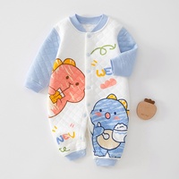 Combinaison en coton respirant à imprimé ours, trois couches épaisses, pour bébés de quelques mois, automne-hiver, super mignonne et chaude