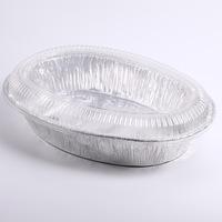 Vente en gros Ménage Jetable Grand Plat de Cuisson en Aluminium Couvercle Ovale Alimentaire Poulet Rôti BBQ Récipients en Plastique PE