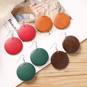 <strong>Aesthetic</strong> Boho Wooden Drop <strong>Earring</strong> Retro Solid Hollow Geometric Wood Dangle <strong>Earrings</strong> Trendy Ethnic Statement <strong>Earrings</strong> for Ladies - Product Image 1