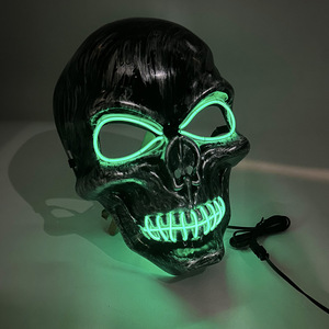 Wholesale PVC Skull Full Face <strong>Mask</strong> Luminous LED Halloween Cosplay Horror 10 Single Colors for Party Glow Halloween <strong>Mask</strong> - Product Image 4