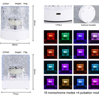 Lampe de table en cristal RVB à intensité variable Projection rotative USB LED Veilleuse d'ambiance pour chambre à coucher Cadeau de salle de jeux de chevet