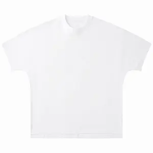 Diseño único 220 Gsm Camiseta de algodón Moda Blanco liso Cuello redondo Boxy Heavyweight Camiseta