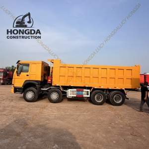 Camión volquete Howo 8x4 usado, camión pesado diésel 371hp para materiales de construcción, transporte de minerales, estándar de emisión Euro 2 izquierda - Product Image 5