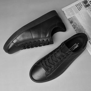 Nuove <span class=keywords><strong>Sneakers</strong></span> da Uomo in Vera Pelle Minimaliste Bianche e <span class=keywords><strong>Nere</strong></span> Scarpe Casual Comode a Profilo Basso per Ufficio e Uso Quotidiano - Product Image 6