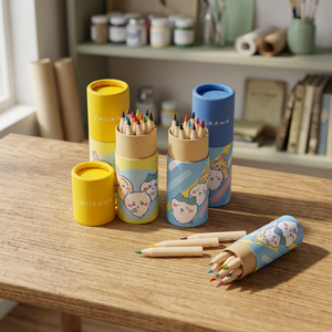 Ensemble de crayons de couleur miniatures Chiikawa 12 couleurs, 24 pièces, papeterie coréenne pour enfants, personnage mignon, dessin animé, fournitures scolaires, vente en gros - Product Image 2