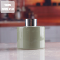 WOGU Stock Flacon de parfum, emballage cosmétique, 100 ml, 3 oz, flacon en verre rond mat givré, diffuseur de parfum, parfum d'ambiance