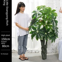 Palmier artificiel d'intérieur de 4 pieds pour décoration d'intérieur Real Touch Leaf Artificial Rubber Plant Tree For Living Room Decor