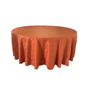 Nappe de <span class=keywords><strong>table</strong></span> ronde en polyester orange brûlé en gros pour les décorations de banquets de mariage - Product Image 1