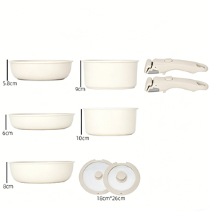 ชุดเครื่องครัวสแตนเลสคุณภาพสูง 13 ชิ้น หม้อพร้อมฝาปิด ทนทาน - Product Image 2