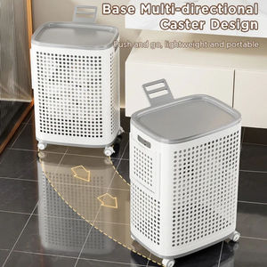 Thùng Giặt Đồ Nhựa Đa Năng Chất Liệu PP Có Bánh Xe Dùng Cho Phòng Tắm, Đựng Đồ Giặt Bẩn, Phân Loại Đồ Dùng - Product Image 6